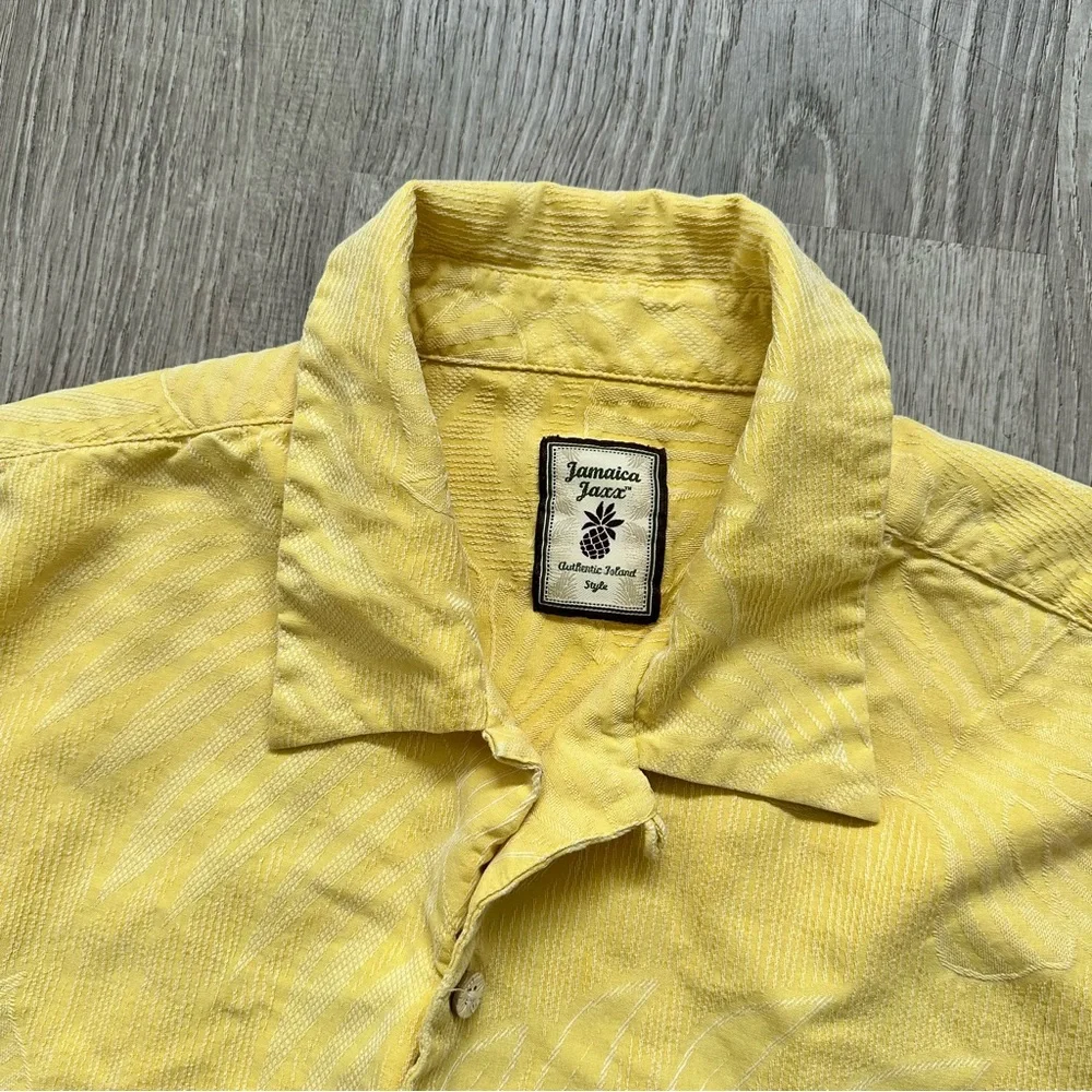 Jamaica Jaxx Yellow short sleeve men’s XL tropical Textured Shirt‎